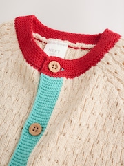 Natural Crochet Embroidered - Cardigan tricotat nautic pentru bebeluși (0luni-2ani) - Imaginea 8 din 8