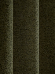 Green Olive Bouclé Super Thermal Eyelet Door Curtains - Image 4 of 5