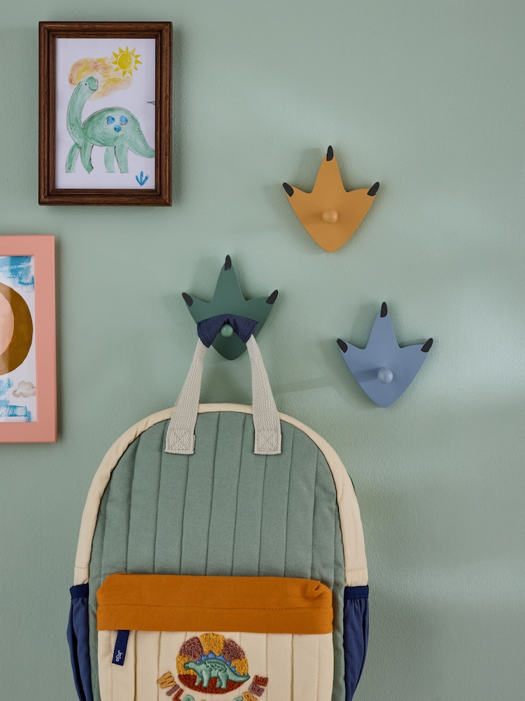 Jojo Maman Bébé Set of 3 Multi Dinosaur Wall Hooks - Image 1 of 4