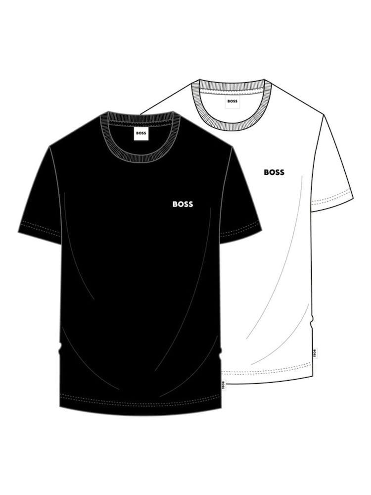 BOSS Black 2 Pack Logo Crew Neck Short Sleeve T-Shirts - Image 1 of 5