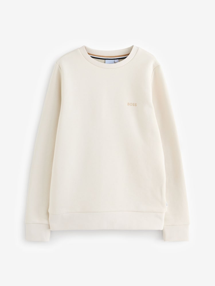 BOSS Natural Logo Crew Neck Long Sleeve Sweatshirt - Image 1 of 1 BOSS Natural Logo Crew Neck Long Sleeve Sweatshirt - Image 1 of 1