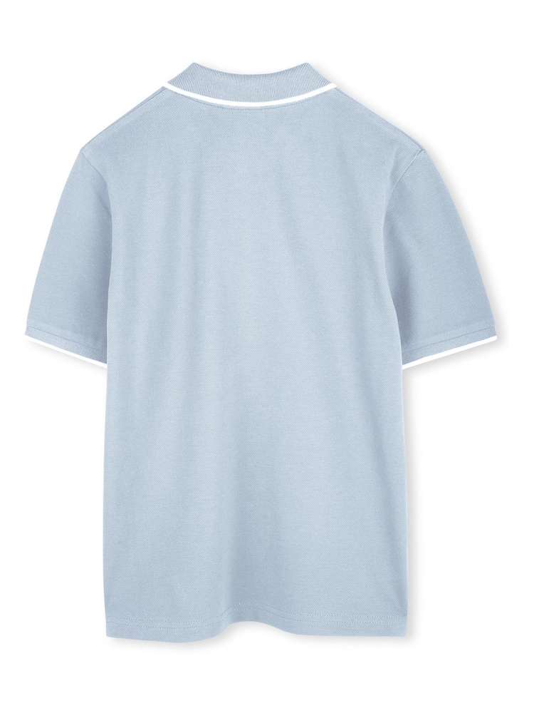 BOSS Blue Logo Short Sleeve Polo Shirt - Image 2 of 3 BOSS Blue Logo Short Sleeve Polo Shirt - Image 2 of 3