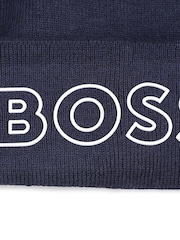 BOSS Blue Logo Beanie Hat - Image 4 of 4