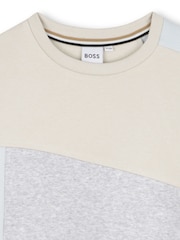 BOSS Natural Logo Colourblock Sweat Top - Image 4 of 4