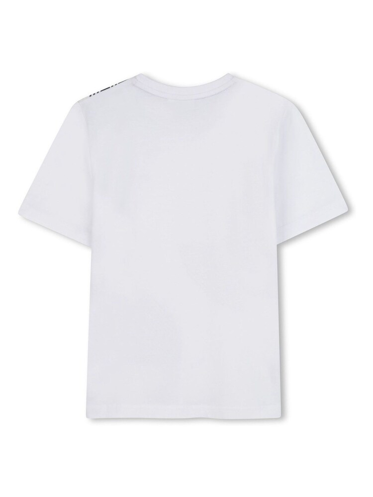BOSS White Logo Graphic Short Sleeve T-Shirt - Image 2 of 4 BOSS White Logo Graphic Short Sleeve T-Shirt - Image 2 of 4