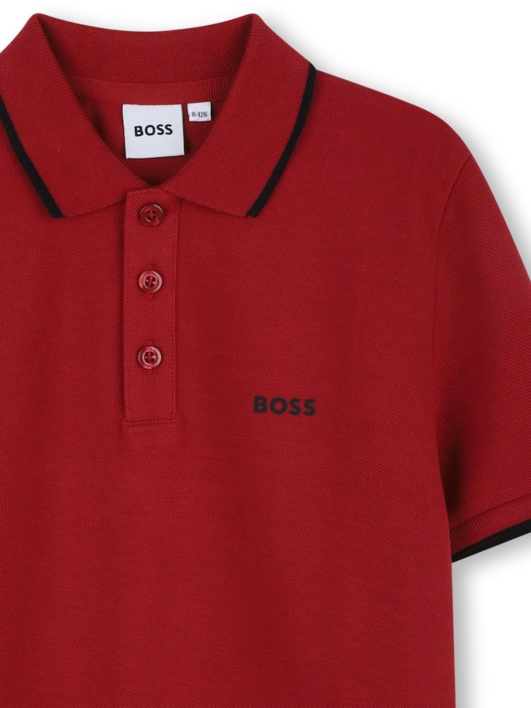 BOSS Red Logo Short Sleeve Polo Shirt - Image 3 of 3