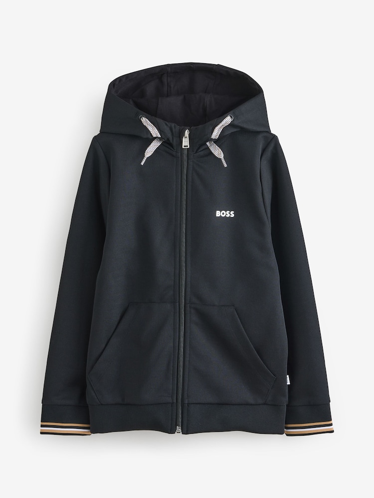 BOSS Black Logo Zip Up Front Pocket Hoodie - Image 1 of 1 BOSS Black Logo Zip Up Front Pocket Hoodie - Image 1 of 1