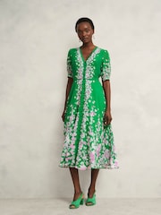 Hobbs Green Petite Ana Silk Dress - Image 1 of 4