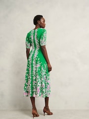 Hobbs Green Petite Ana Silk Dress - Image 2 of 4