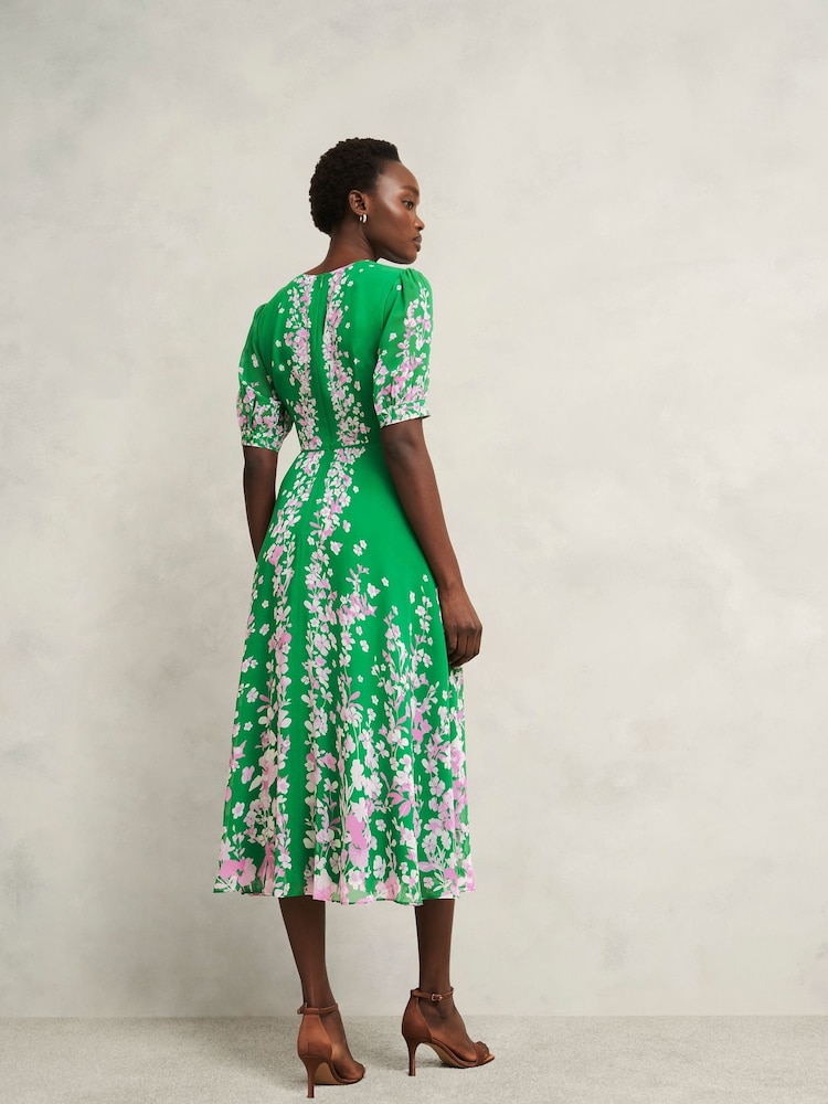 Hobbs Green Petite Ana Silk Dress - Image 2 of 4