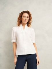 Hobbs White Karis 100% Cotton Blouse - Image 1 of 4