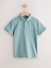 Light Blue/Navy/Mineral Short Sleeve Polo Shirts 3 Pack (3-16yrs) - Image 2 of 7
