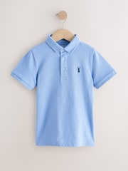 Light Blue/Navy/Mineral Short Sleeve Polo Shirts 3 Pack (3-16yrs) - Image 4 of 7