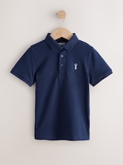 Light Blue/Navy/Mineral Short Sleeve Polo Shirts 3 Pack (3-16yrs) - Image 5 of 7