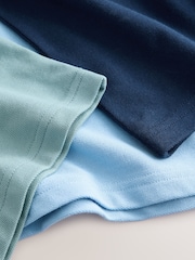 Light Blue/Navy/Mineral Short Sleeve Polo Shirts 3 Pack (3-16yrs) - Image 6 of 7