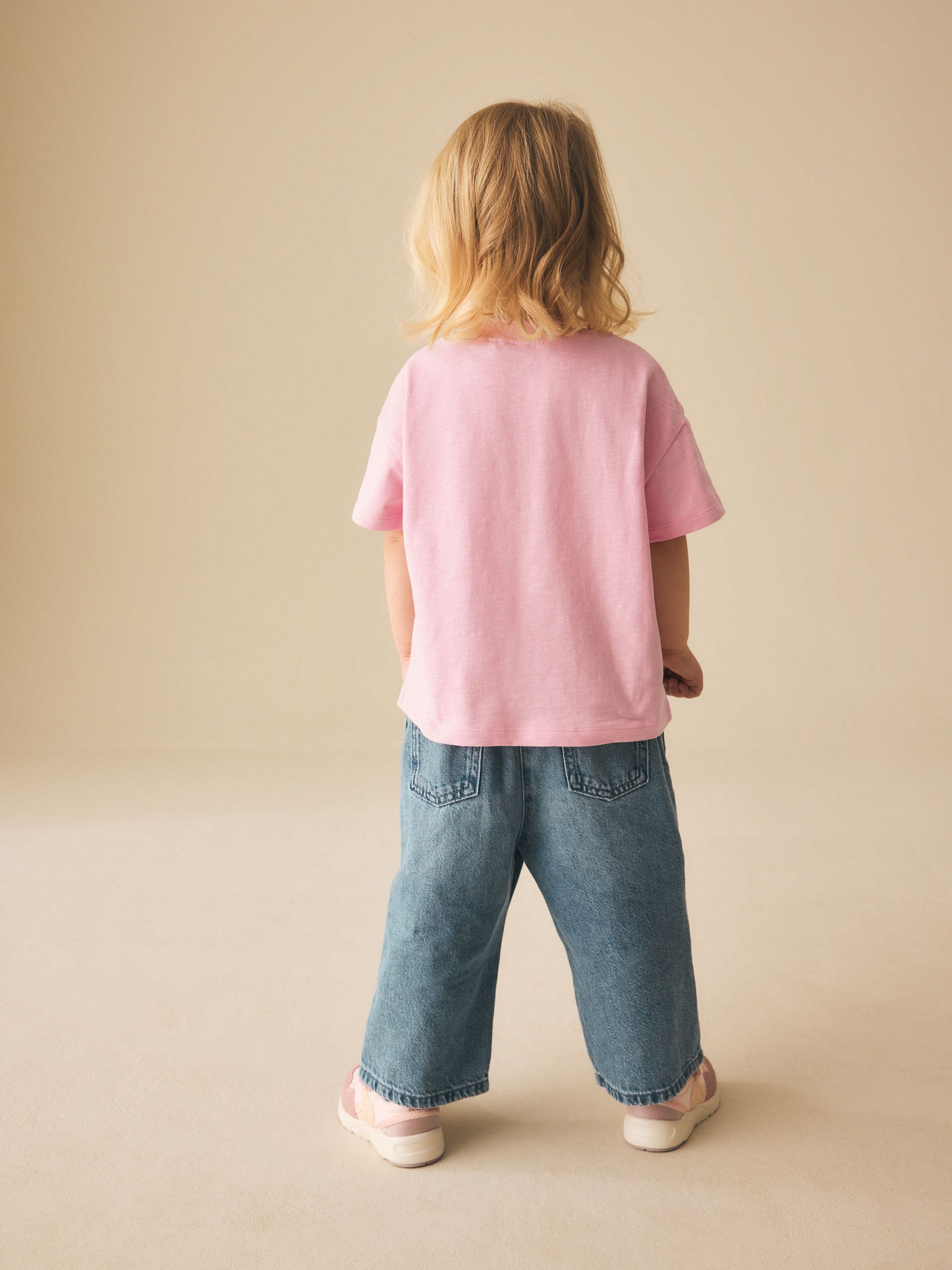 Next：日本 ピンク フラワー - 半袖 刺繍入り Tシャツ（3か月〜7 歳