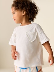 White Short Sleeve Pocket T-Shirt (3mths-7yrs) - Image 1 of 8