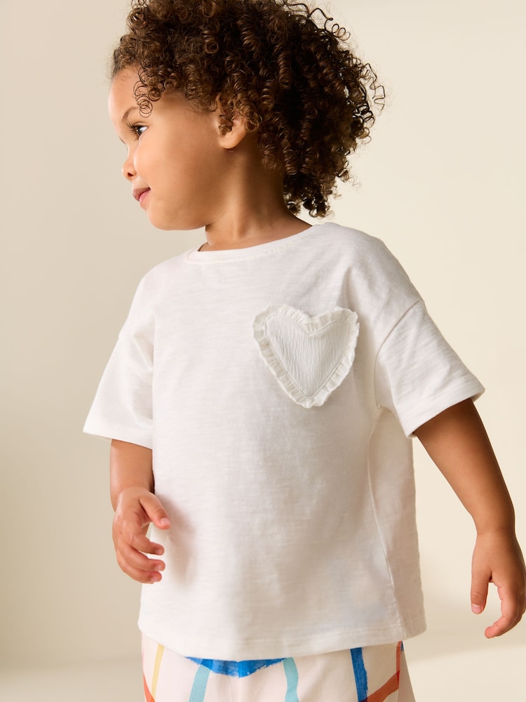 White Short Sleeve Pocket T-Shirt (3mths-7yrs) - Image 1 of 8