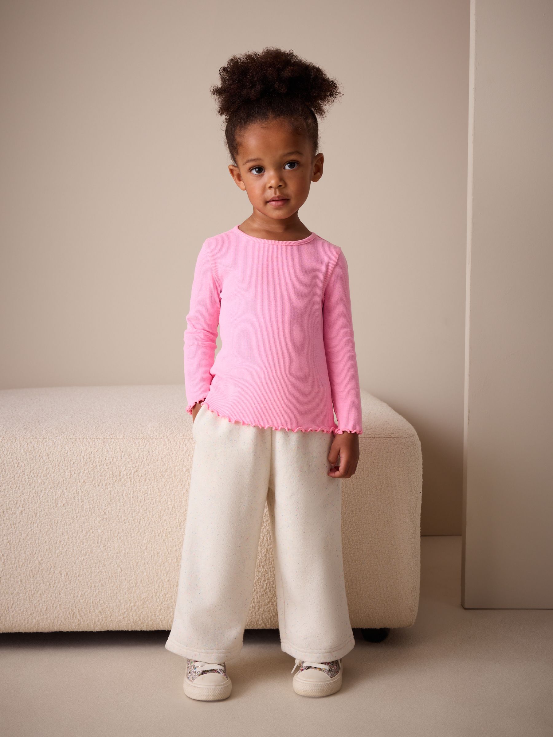 Buy Pink Rib Long Sleeve T-Shirt (3mths-7yrs) from Next USA
