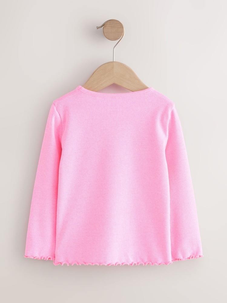 Pink Rib Long Sleeve T-Shirt (3mths-7yrs) - Image 2 of 4