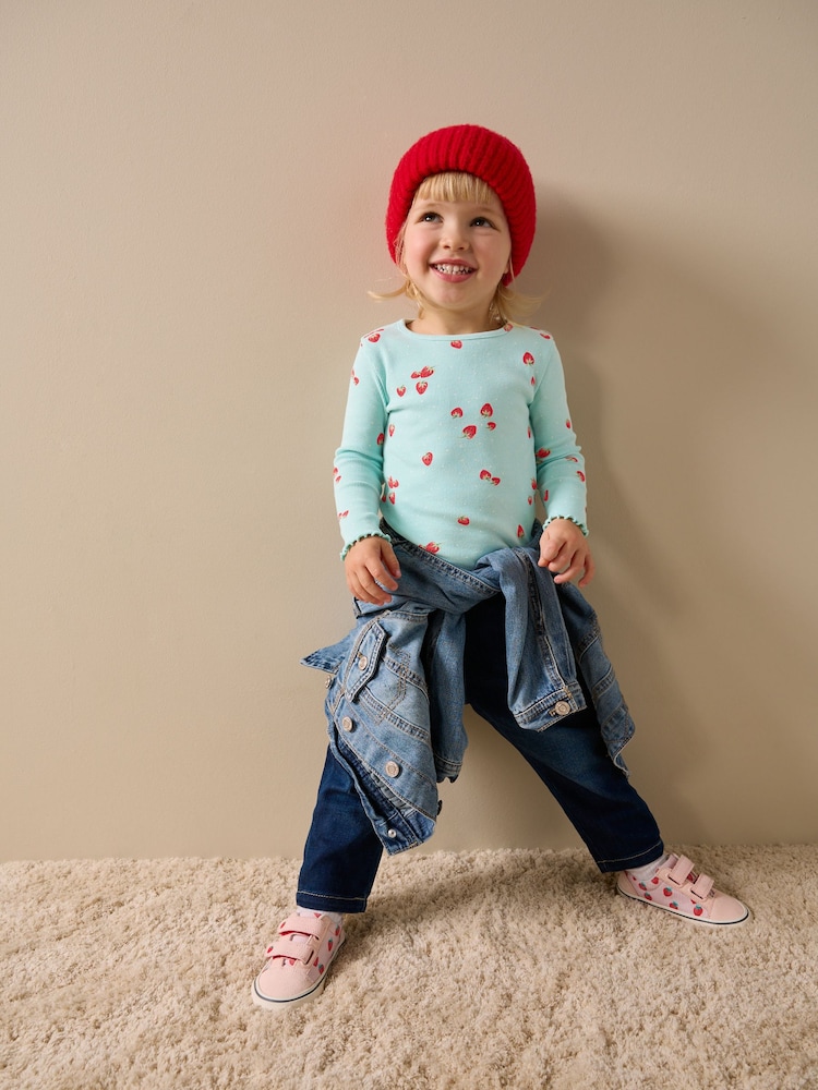 Blue Strawberry Rib Long Sleeve T-Shirt (3mths-7yrs) - Image 2 of 6