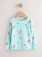 Blue Strawberry Rib Long Sleeve T-Shirt (3mths-7yrs) - Image 5 of 6