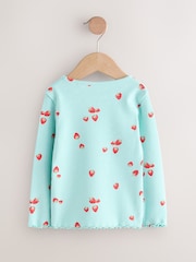 Blue Strawberry Rib Long Sleeve T-Shirt (3mths-7yrs) - Image 6 of 6