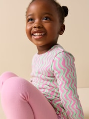 Pink/Green Rib Long Sleeve T-Shirt (3mths-7yrs) - Image 4 of 8