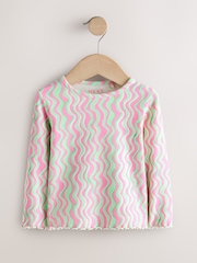 Pink/Green Rib Long Sleeve T-Shirt (3mths-7yrs) - Image 5 of 8