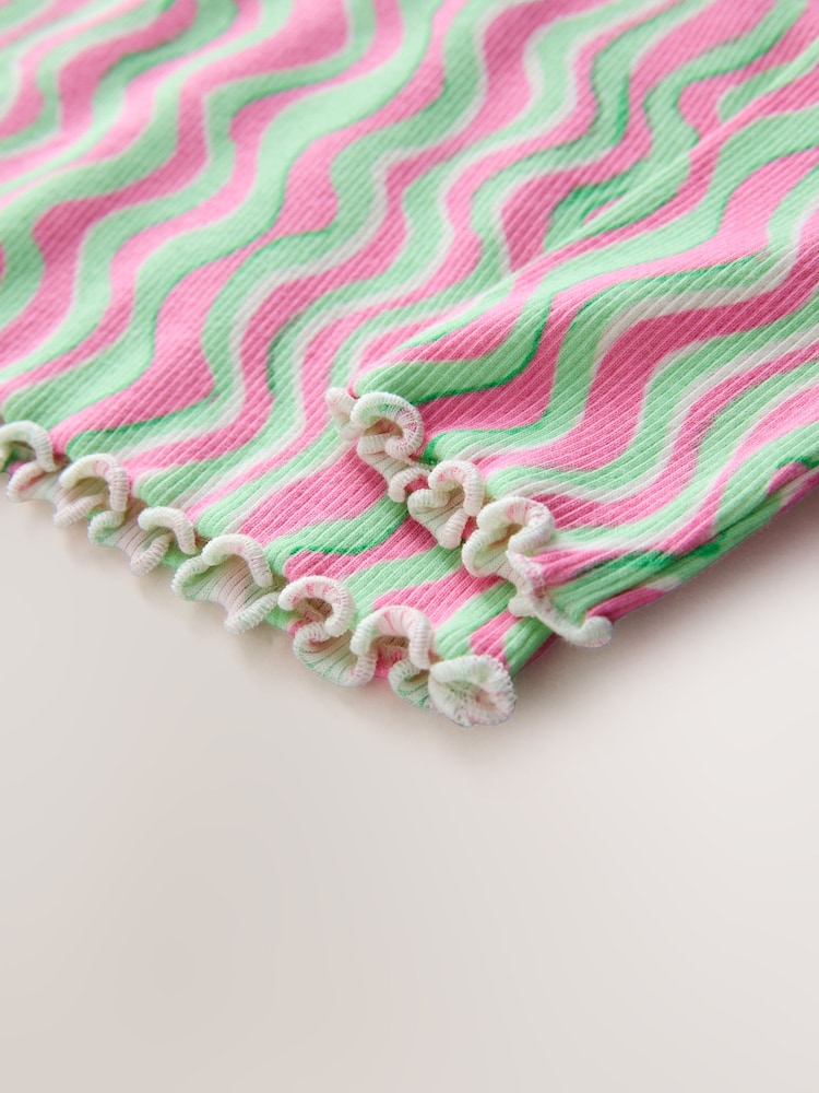 Pink/Green Rib Long Sleeve T-Shirt (3mths-7yrs) - Image 8 of 8