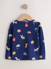 Navy Cats & Dogs Rib Long Sleeve T-Shirt (3mths-7yrs) - Image 5 of 7