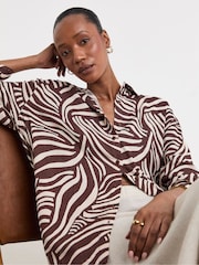 JD Williams Animal Printed Linen Shirt - Image 1 of 4
