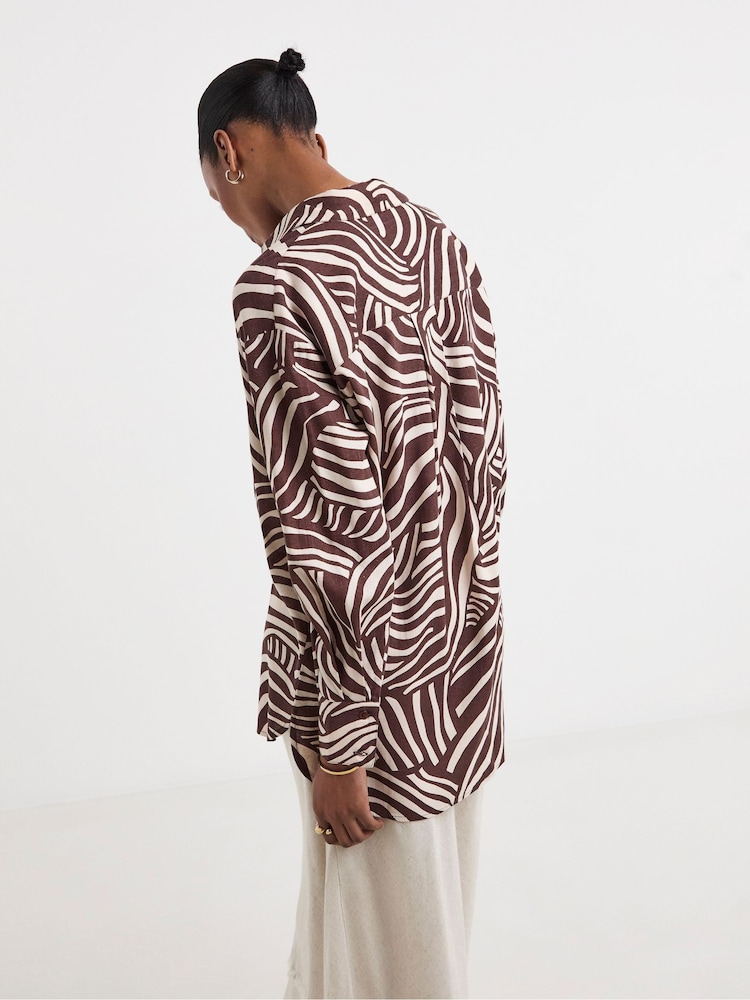 JD Williams Animal Printed Linen Shirt - Image 2 of 4