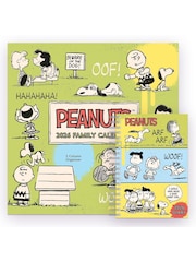 Portico Designs 2026 Peanuts Square Family Calendar  A5 Wiro Diary Set - Image 1 of 6