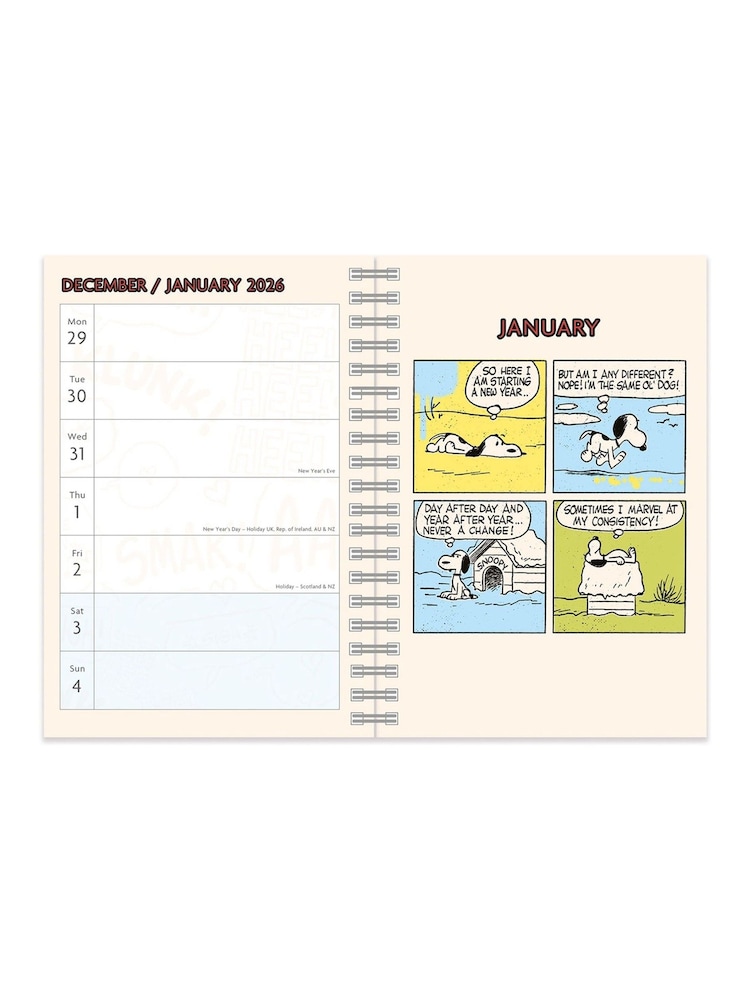 Portico Designs 2026 Peanuts Square Family Calendar  A5 Wiro Diary Set - Image 6 of 6