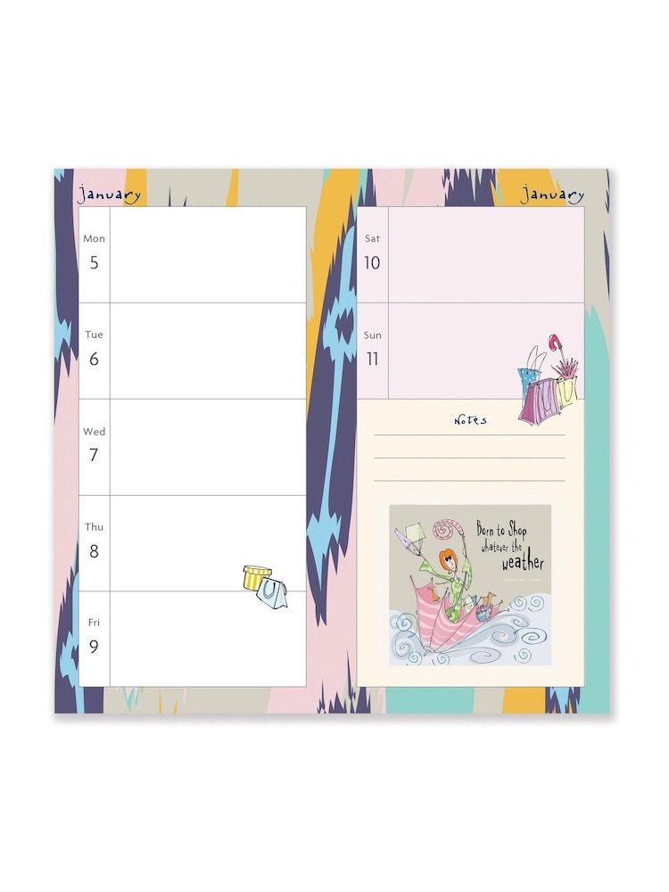 Portico Designs 2026 Born to Shop Square Calendar & Slim Diary Set - Image 6 of 6