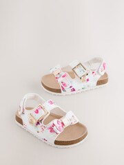 Baker by Ted Baker Natural Raffia Double Buckle Footbed Sandals - Image 1 of 5