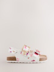 Baker by Ted Baker Natural Raffia Double Buckle Footbed Sandals - Image 2 of 5