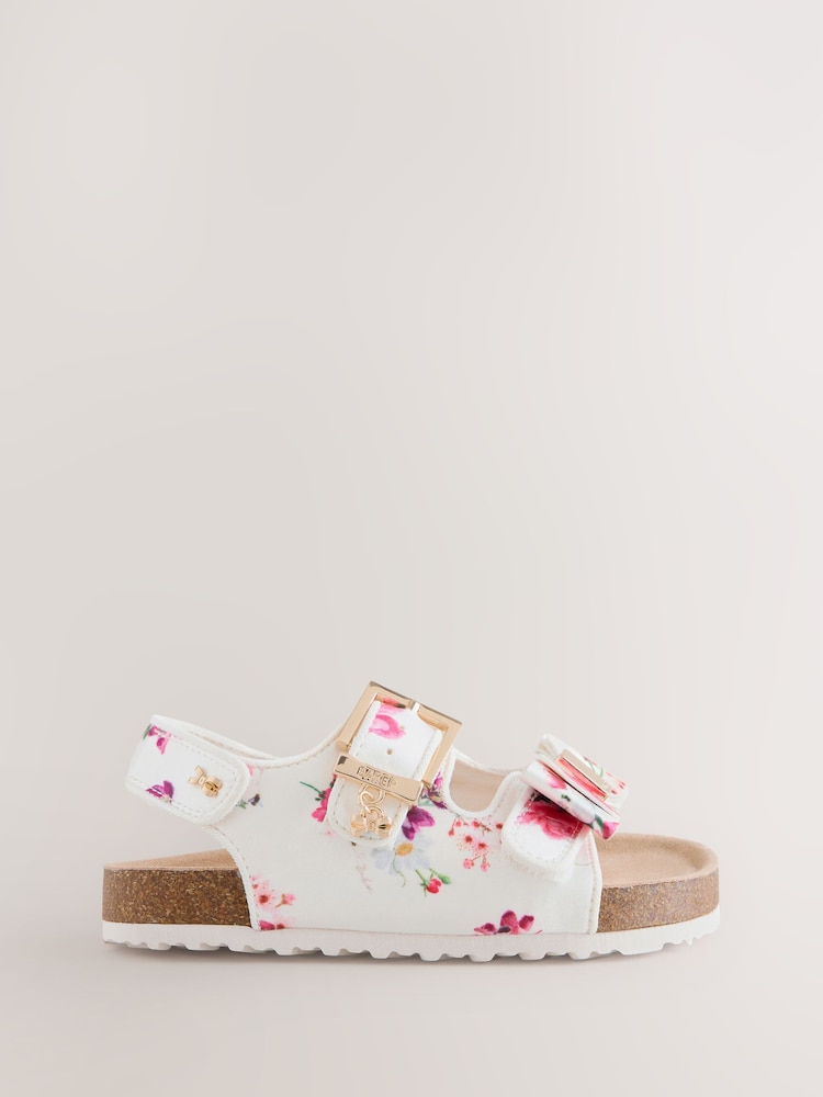 Baker by Ted Baker Natural Raffia Double Buckle Footbed Sandals - Image 2 of 5 Baker by Ted Baker Natural Raffia Double Buckle Footbed Sandals - Image 2 of 5