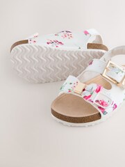 Baker by Ted Baker Natural Raffia Double Buckle Footbed Sandals - Image 3 of 5