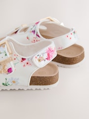 Baker by Ted Baker Natural Raffia Double Buckle Footbed Sandals - Image 5 of 5