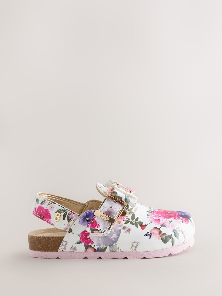 Baker by Ted Baker Floral Mocassin Mule Clog Sandals - Image 2 of 5