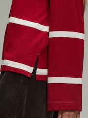 Cherry Red Relaxed Long Sleeve Crew Neck T-Shirt - Image 5 of 8
