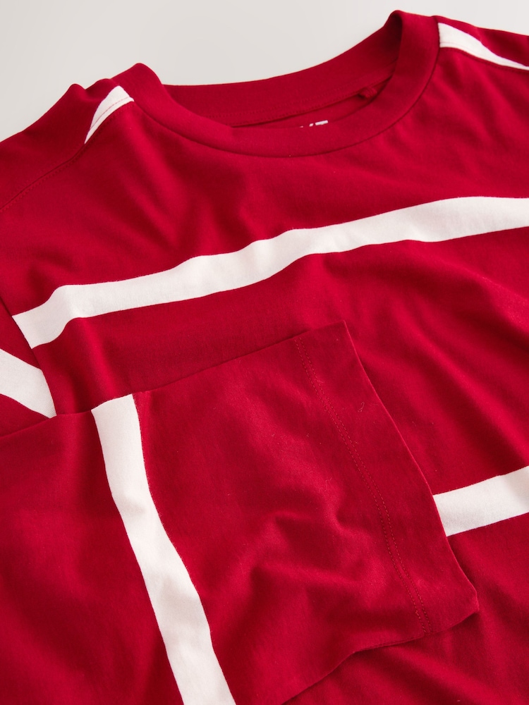 Cherry Red Relaxed Long Sleeve Crew Neck T-Shirt - Image 8 of 8
