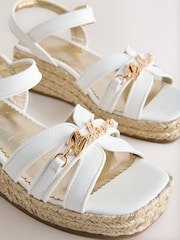 Baker by Ted Baker Occasion Heeled Wedge White Sandals - Image 2 of 4