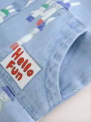 Blue Denim Rabbit Print Short Sleeve Baby Romper (0mths-3yrs) - Image 10 of 12