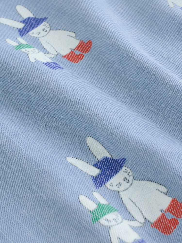 Blue Denim Rabbit Print Short Sleeve Baby Romper (0mths-3yrs) - Image 12 of 12