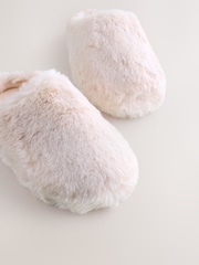 Pink Faux Fur Mule Slippers - Image 4 of 5