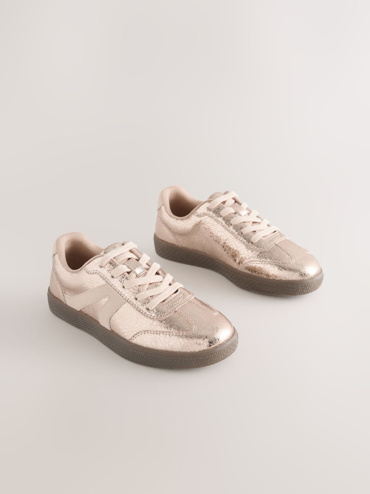 Rose Gold Lace-Up Lifestyle Trainers - Image 1 of 5 Rose Gold Lace-Up Lifestyle Trainers - Image 1 of 5