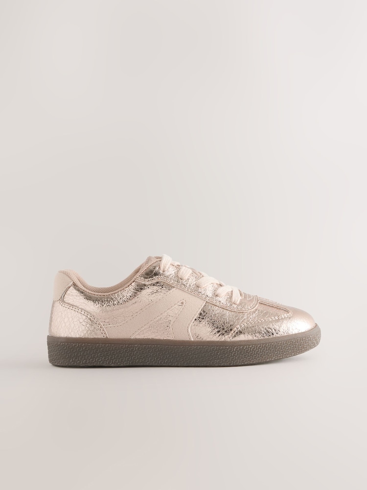 Rose Gold Lace-Up Lifestyle Trainers - Image 2 of 5 Rose Gold Lace-Up Lifestyle Trainers - Image 2 of 5